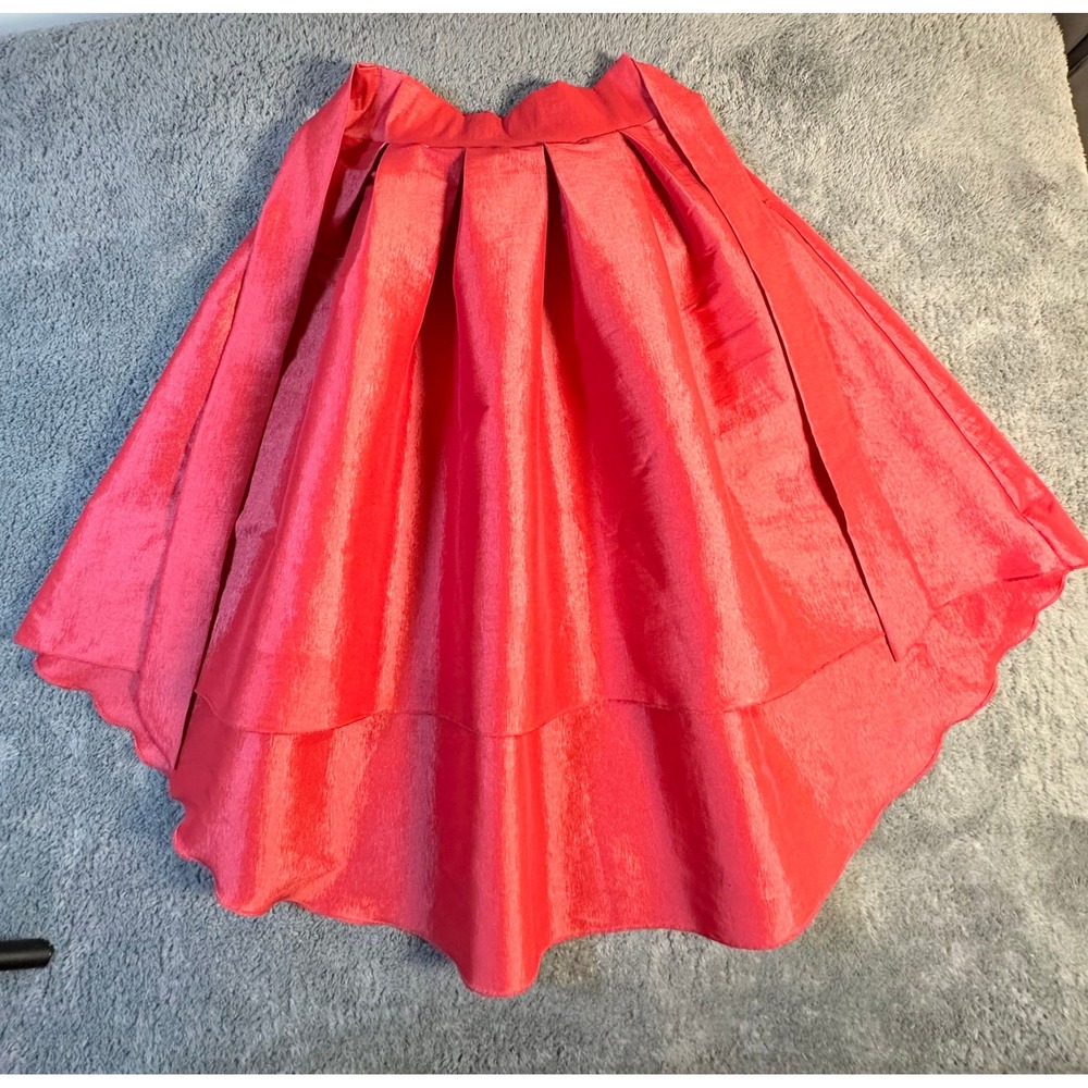Leyva's hot pink taffeta high low skirt metallic homecoming prom women's s